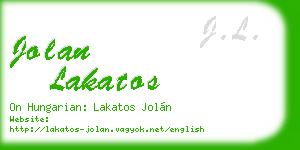 jolan lakatos business card